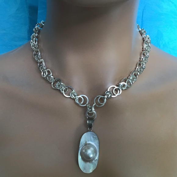 Sterling Silver Chain Maille Necklace